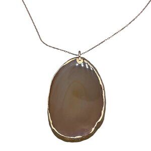 Fas Thailand 925 Sterling Silver Agate Pendant Necklace 24 Inches